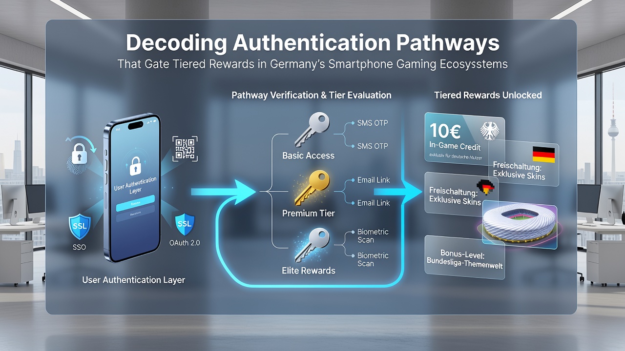 Detailansicht einer App-Oberfläche mit Authentifizierungsfortschritt und Belohnungsstufen in einem deutschen Smartphone-Spiel