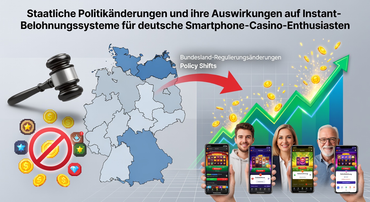 Karte der deutschen Bundesländer mit Markierungen zu Glücksspielregulierungen und mobilen Casino-Apps