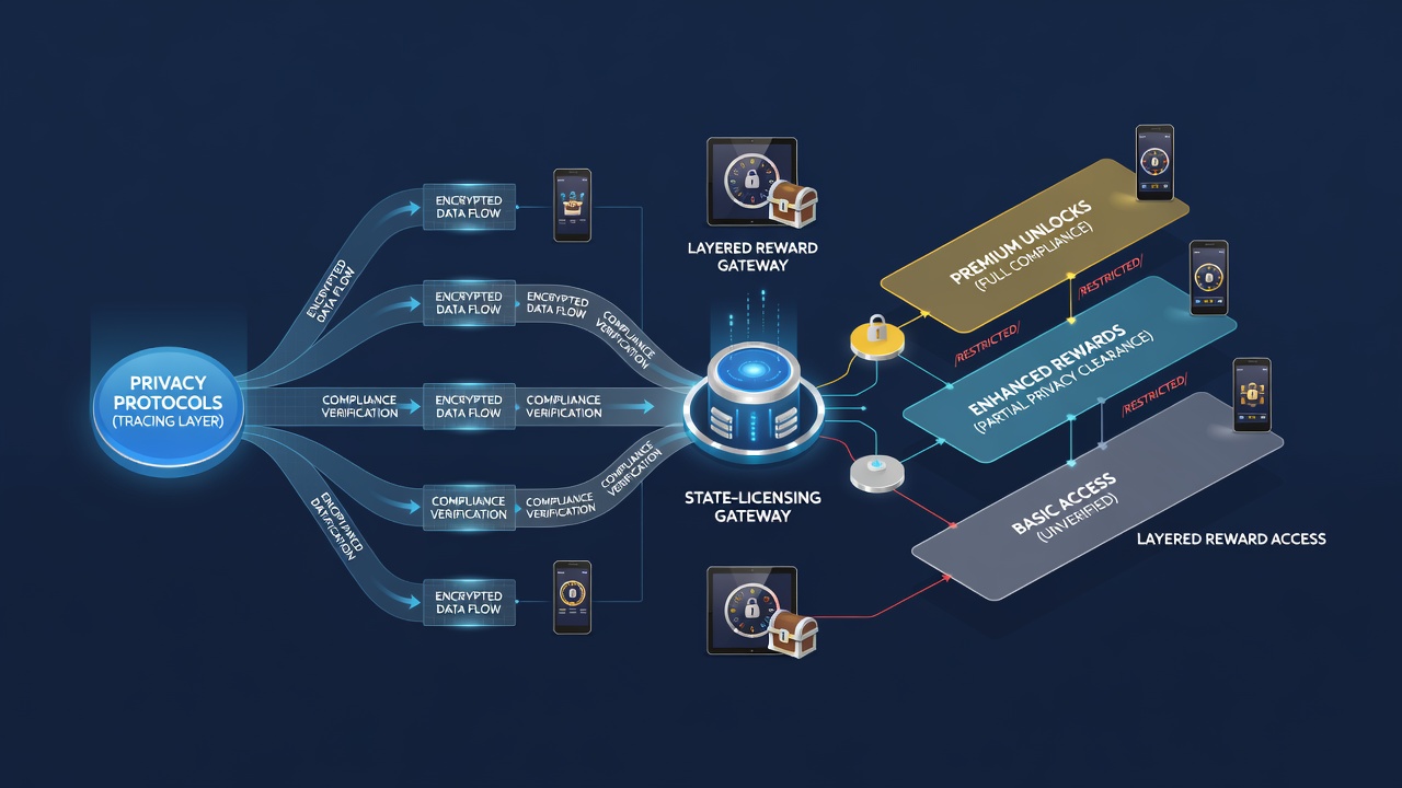 Illustration regionaler Unterschiede bei Datenschutz und Belohnungszugang in deutschen mobilen Casinos